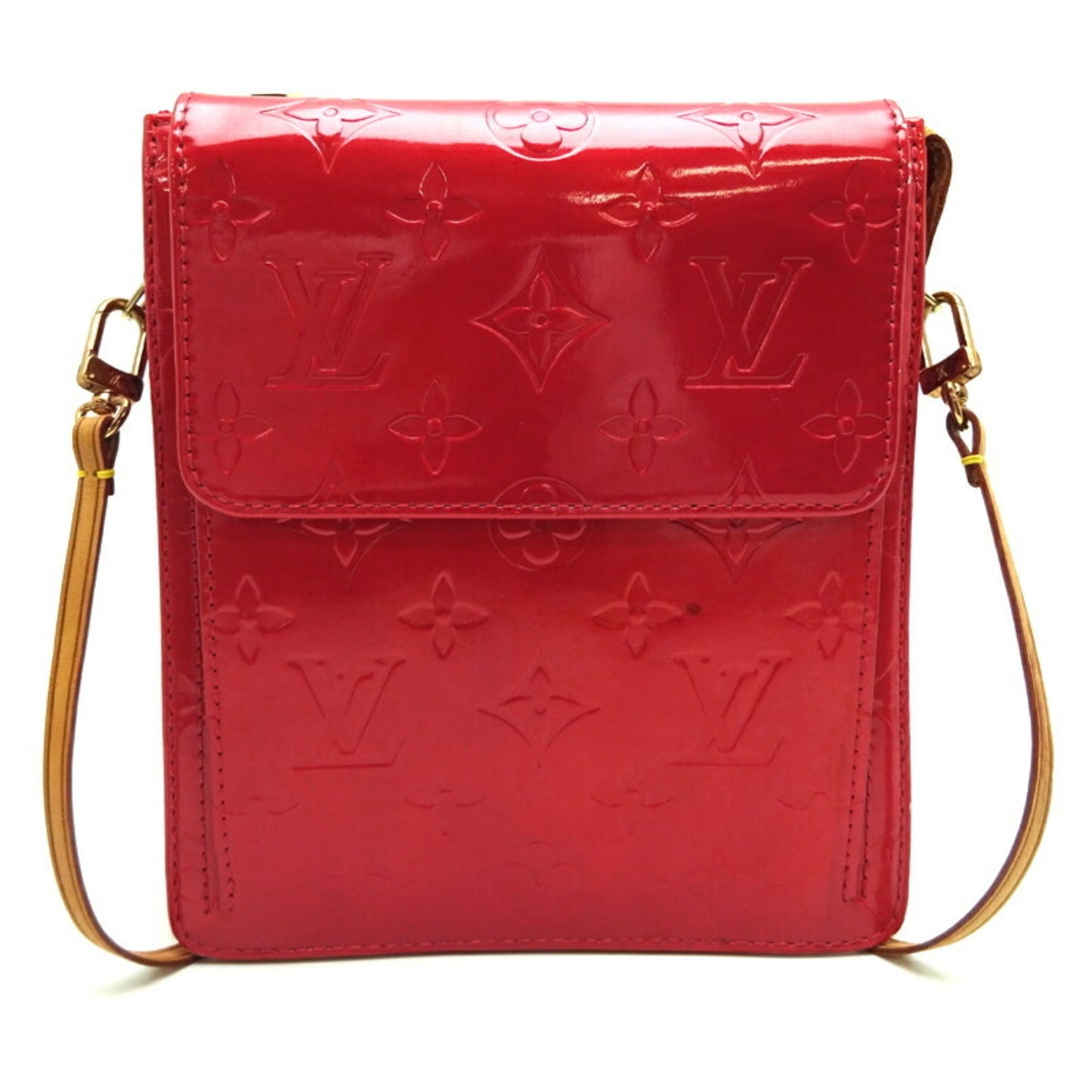 LOUIS VUITTON Mott *There is a crack on the strap Women's shoulder Bag [] Vernis Rouge [Red]