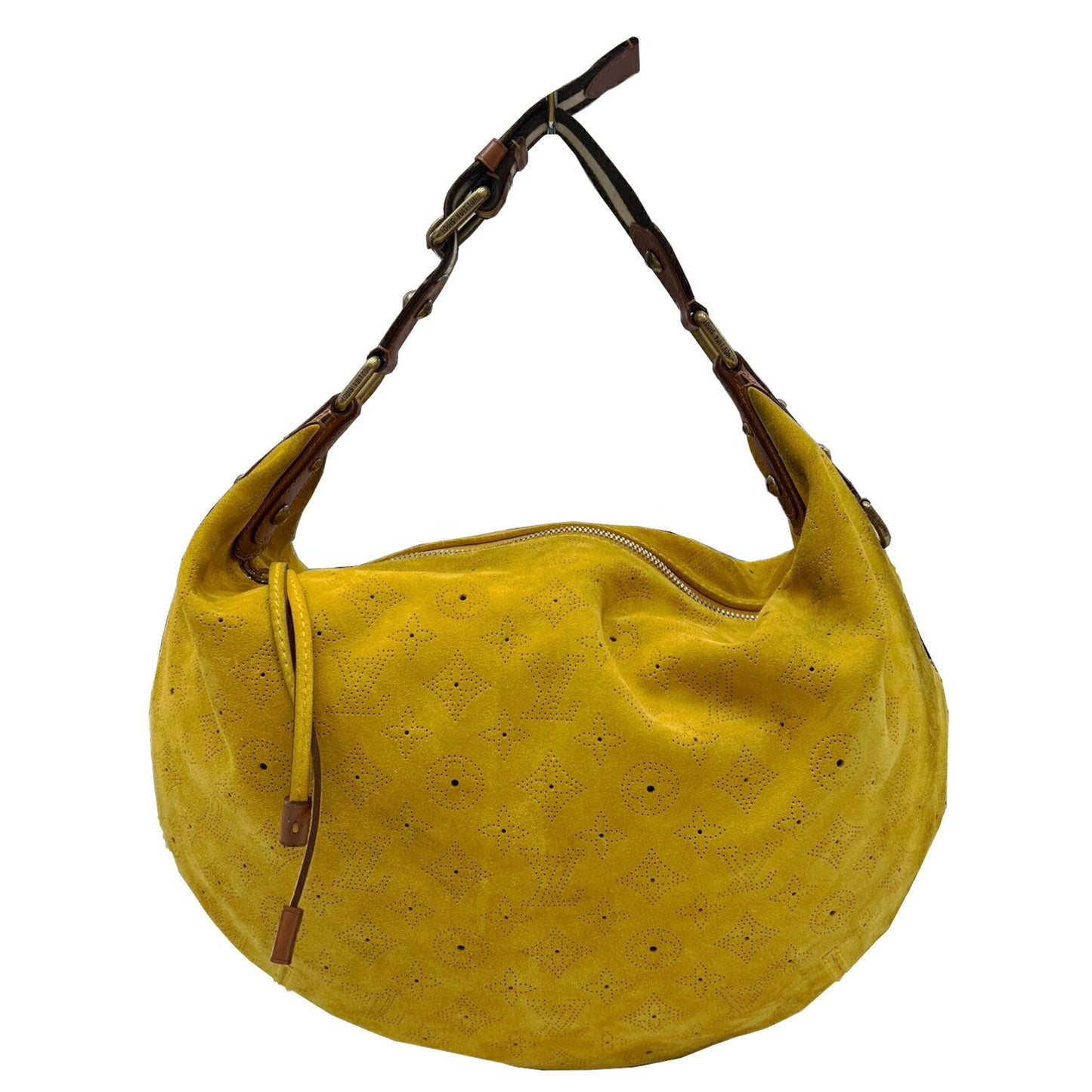 LOUIS VUITTON Onata GM Monogram Suede Shoulder Bag Vuitton Yellow Ladies