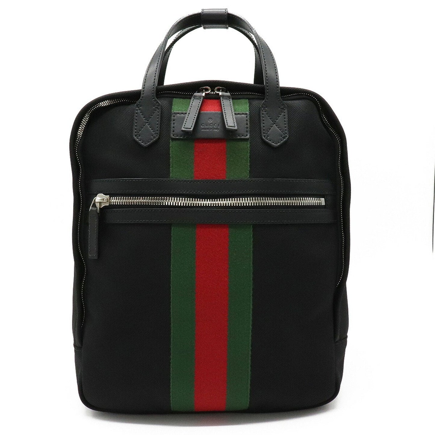 Gucci Lou Leather Canvas Backpack
