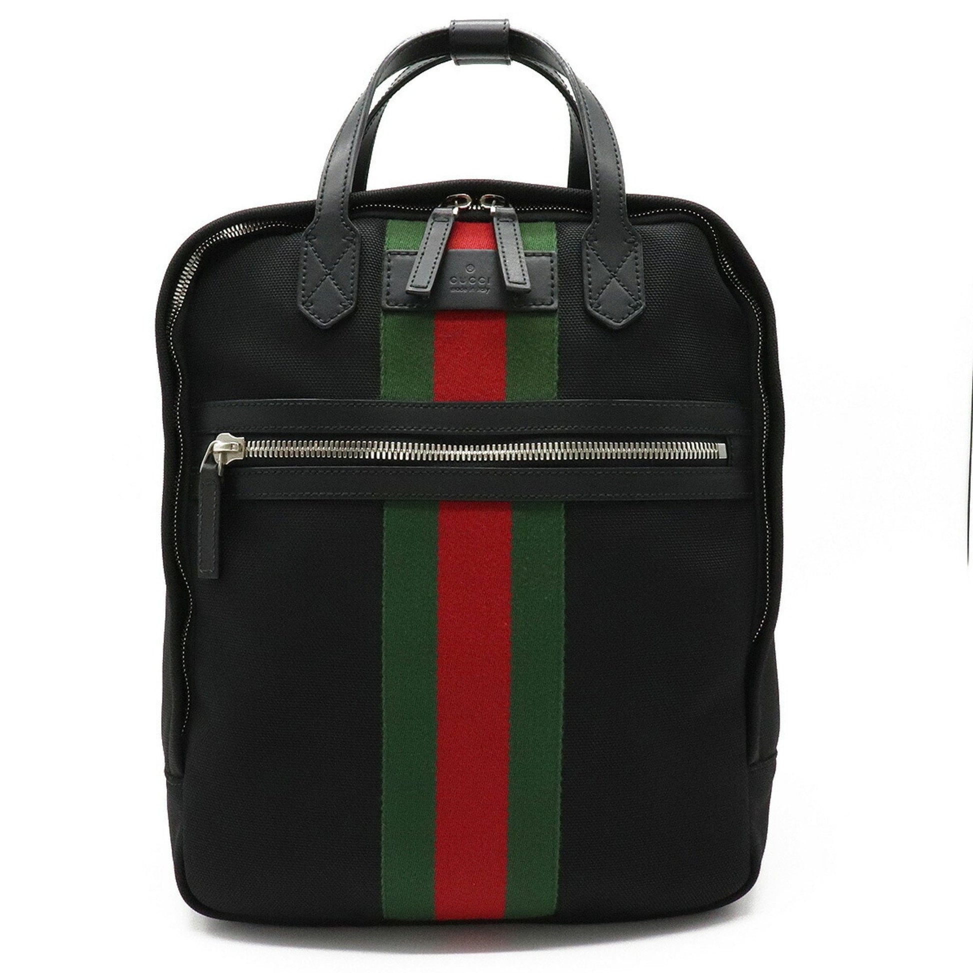 Gucci Lou Leather Canvas Backpack