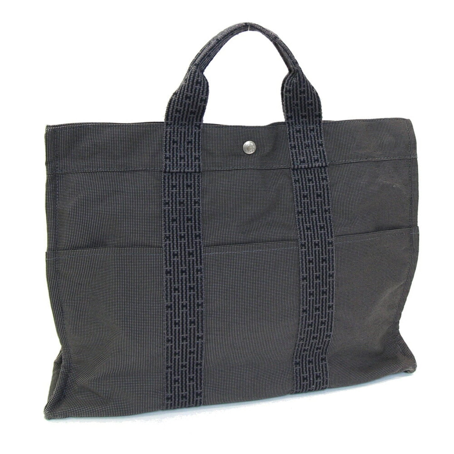 Hermes Gray Canvas Handbag Tote Bag ( )