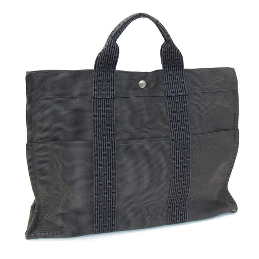 Hermes Gray Canvas Handbag Tote Bag ( )