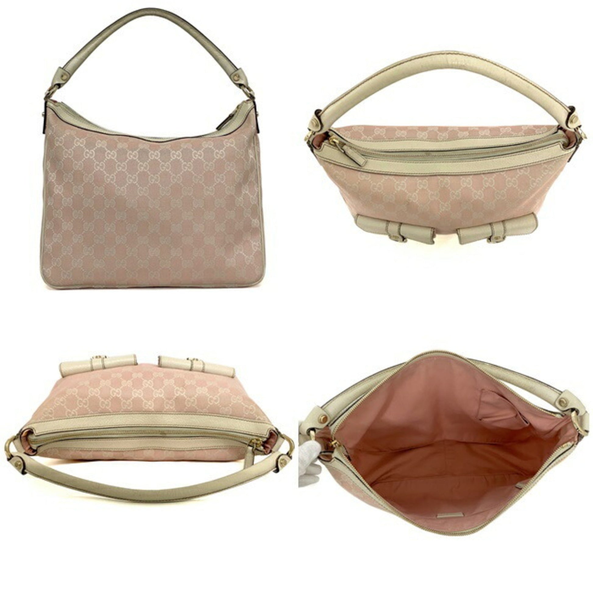 Gucci Lou Leather Canvas Handbag