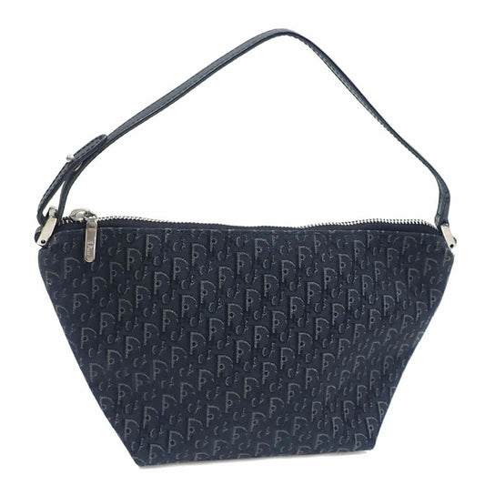Christian Dior Black Canvas Leather Handbag Pouch ()