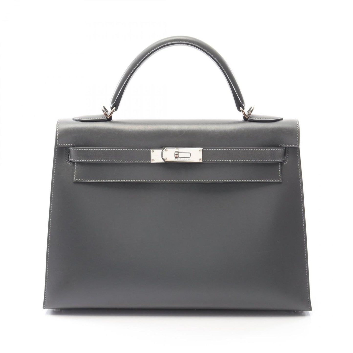 Hermes Gray Tadelakt Leather Handbag ( )