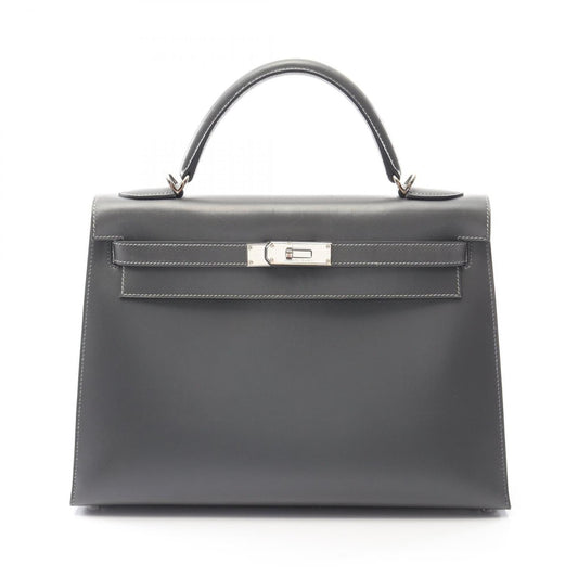 Hermes Gray Tadelakt Leather Handbag ( )