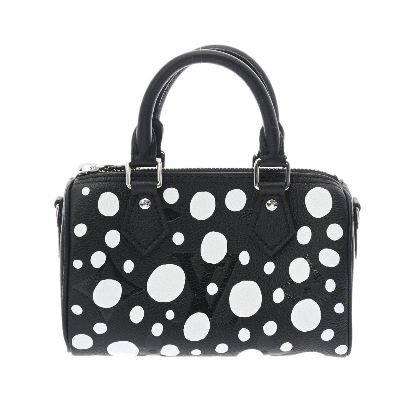LOUIS VUITTON Monogram Nano Yayoi Kma Collaboration Black White Women's Implant [Dot] Shoulder Bag