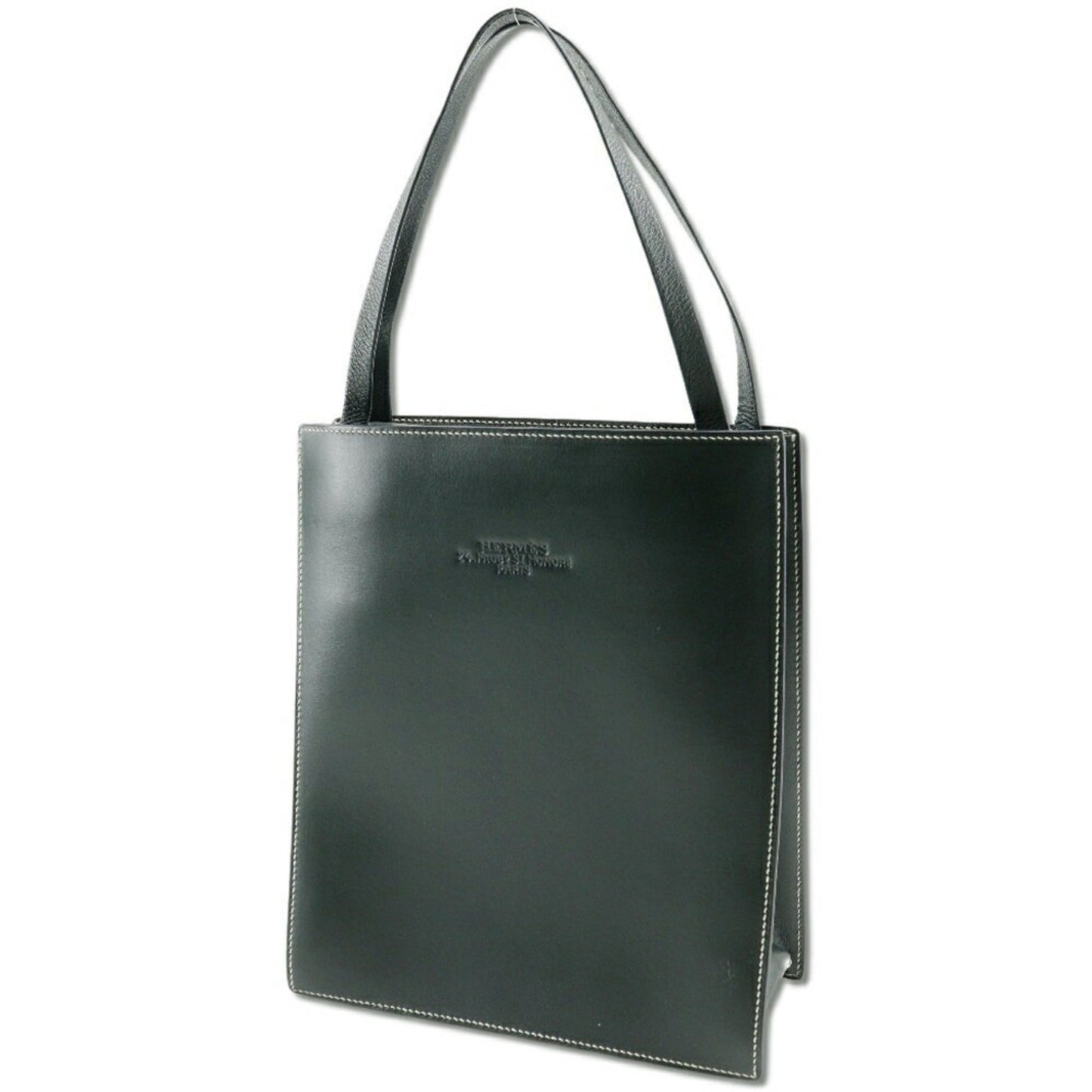 Hermes Dark Green Box Calf Leather Handbag ( )