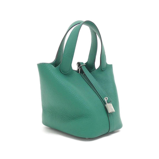 Hermes Green Vert Taurillon Clemence Leather Handbag ( )