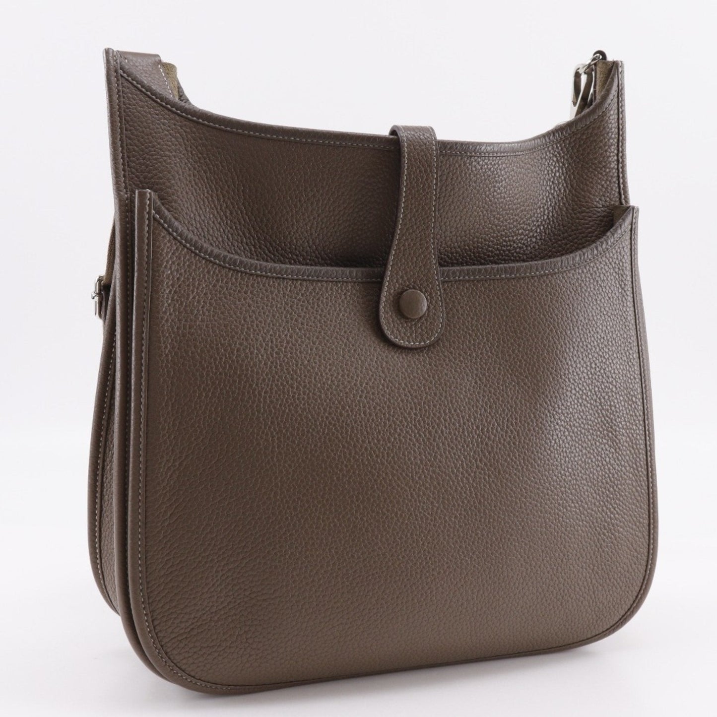 Hermes Etoupe Gray Gray Taurillon Clemence Leather Shoulder Bag ( )