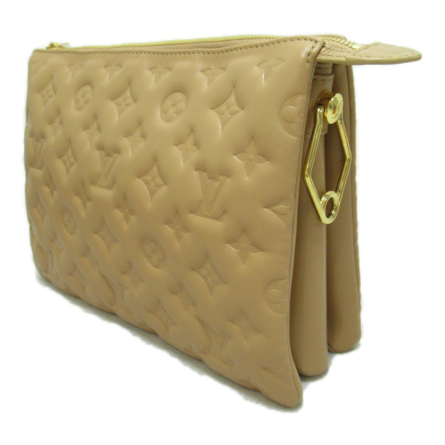 LOUIS VUITTON Coussin PM Shoulder Bag Beige Lamb leather leather
