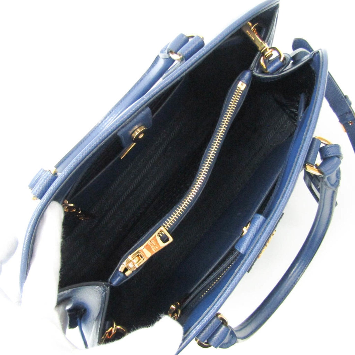 Prada Women's Saffiano Lux HandBag,Shoulder Bag Bluette