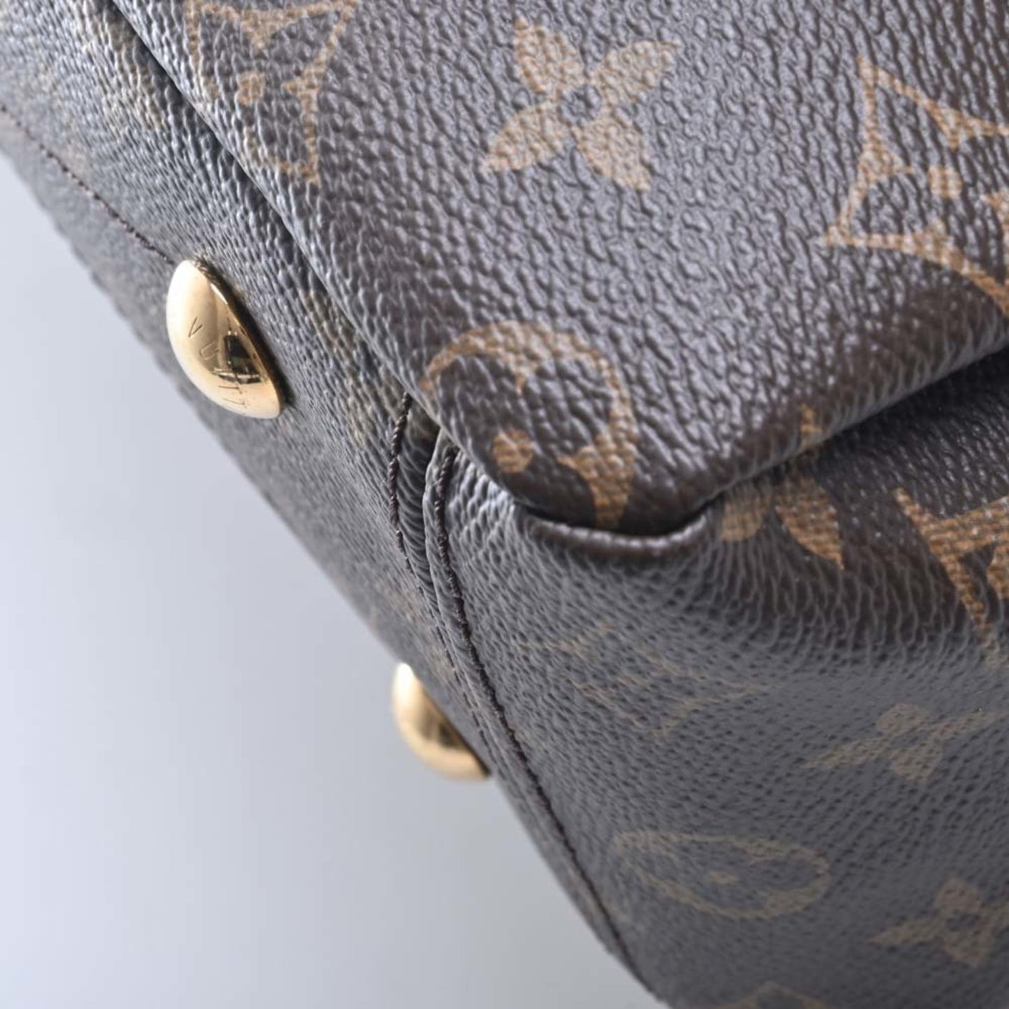 LOUIS VUITTON Monogram Pallas HandBag Brown/Black Ladies