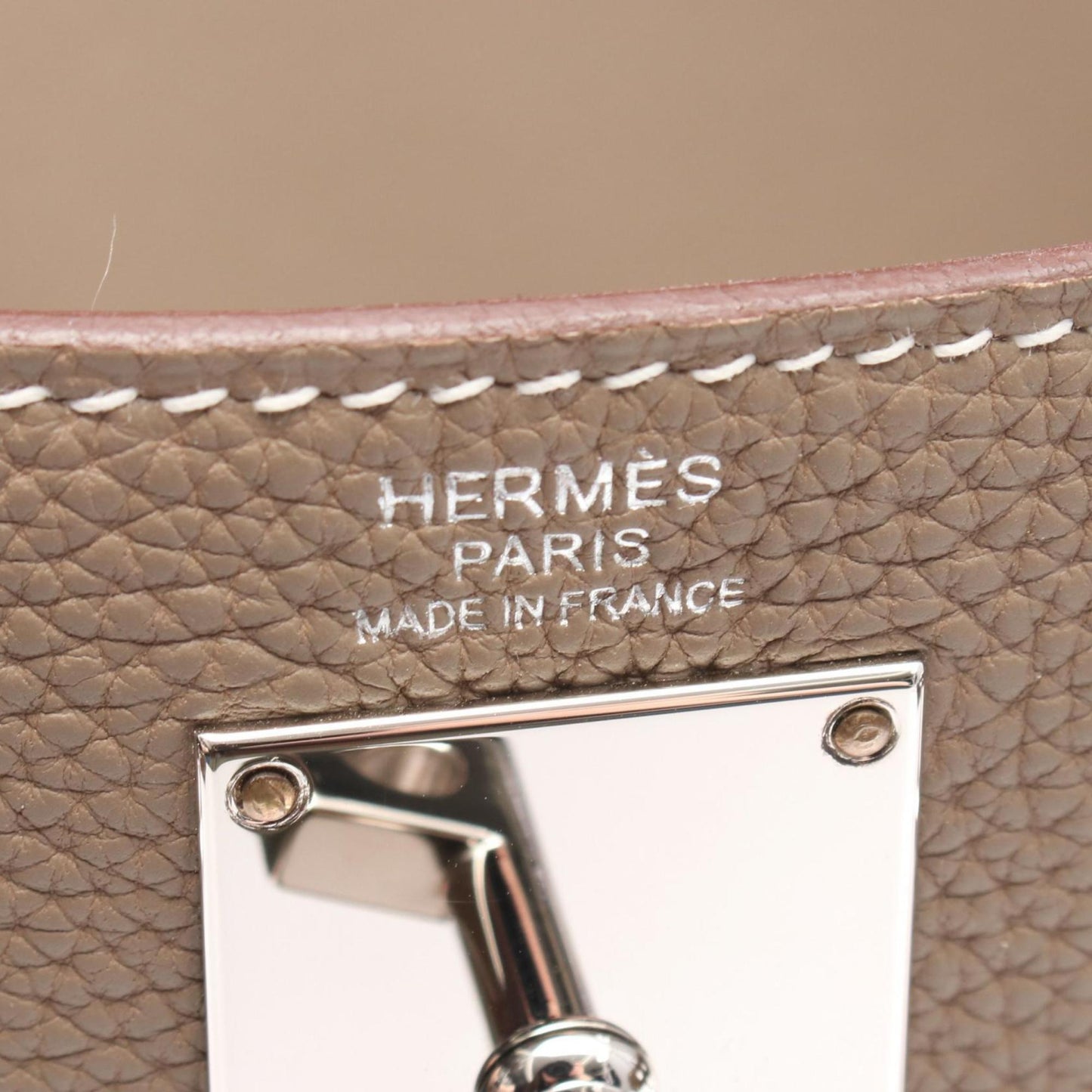 Hermes Brown Etoupe Gray Togo Leather Leather Fanny Pack ( )