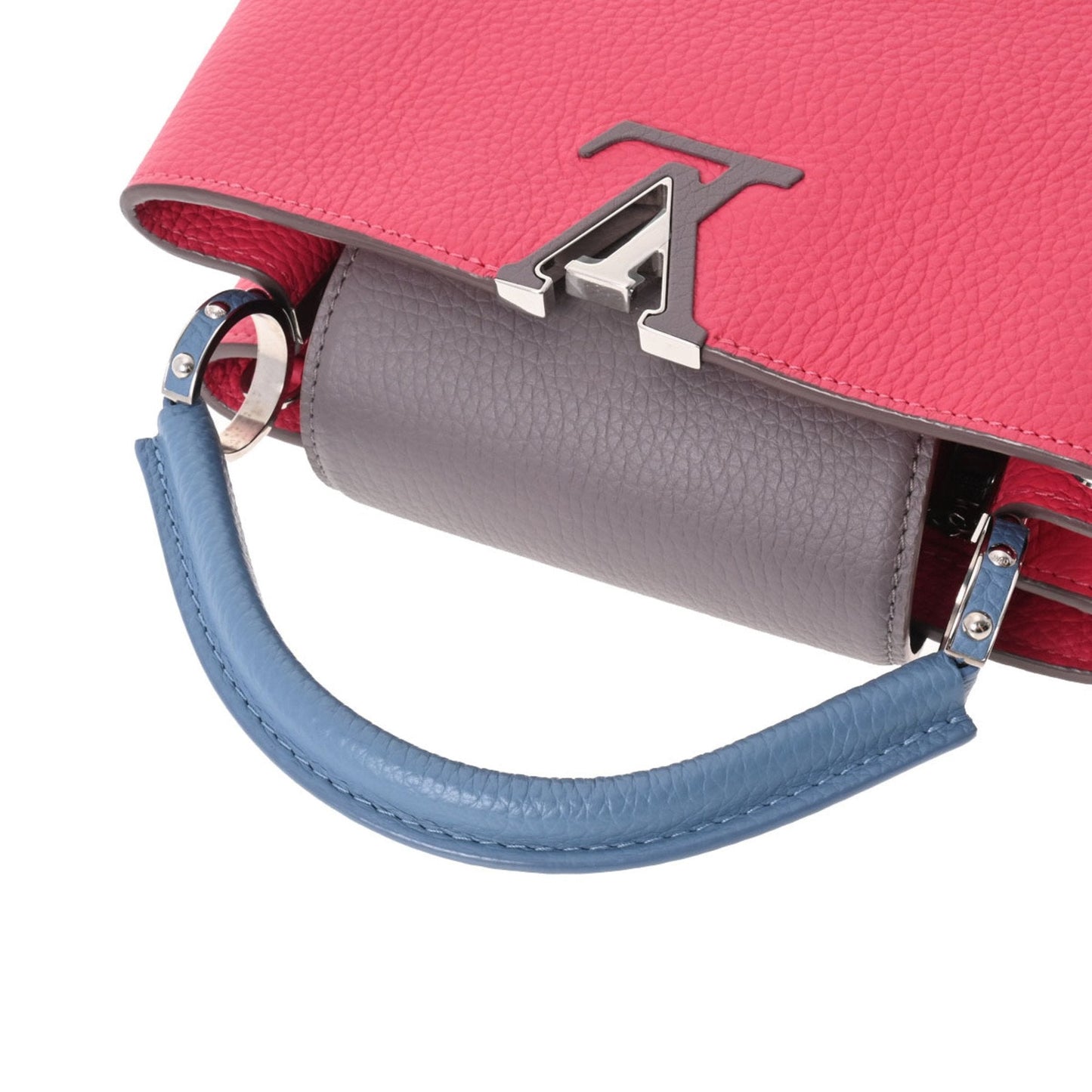 LOUIS VUITTON Capucines BB Fuchsia Ciel Ladies Canvas Leather Handbag