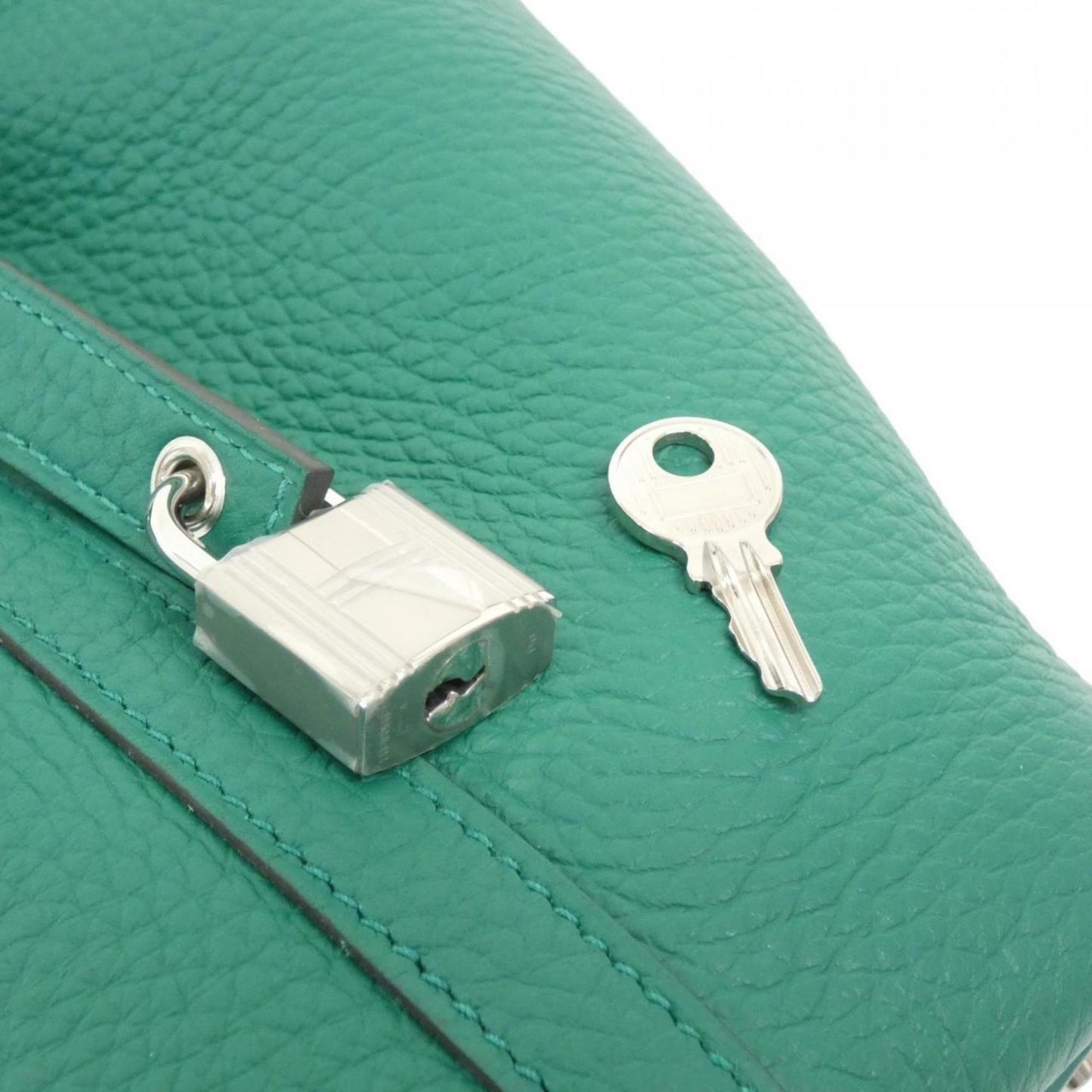 Hermes Green Vert Taurillon Clemence Leather Handbag ( )