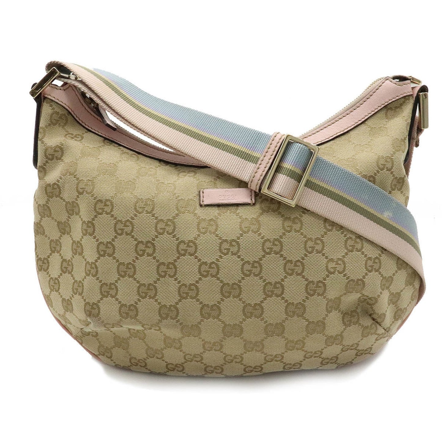 Gucci Beige Leather Canvas Shoulder Bag Style 1