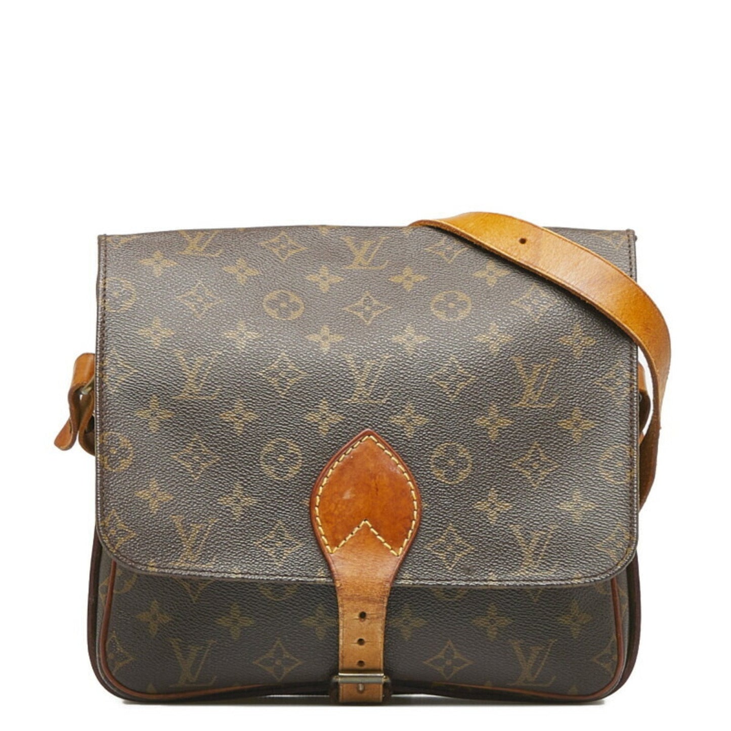 LOUIS VUITTON Monogram Cartesier GM Shoulder Bag Brown PVC Leather Women's