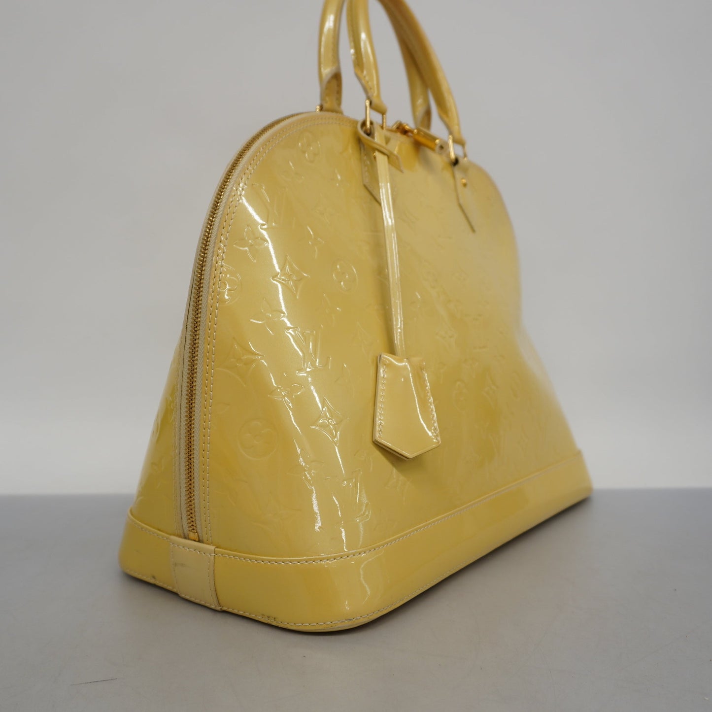 Louis VuittonAuth Monogram Vernis Alma GM Women's Handbag Blanc Corail