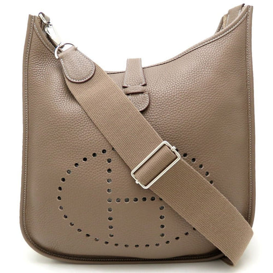 Hermes Evelyne Etoupe Gray Taurillon Clemence Leather Shoulder Bag ( )