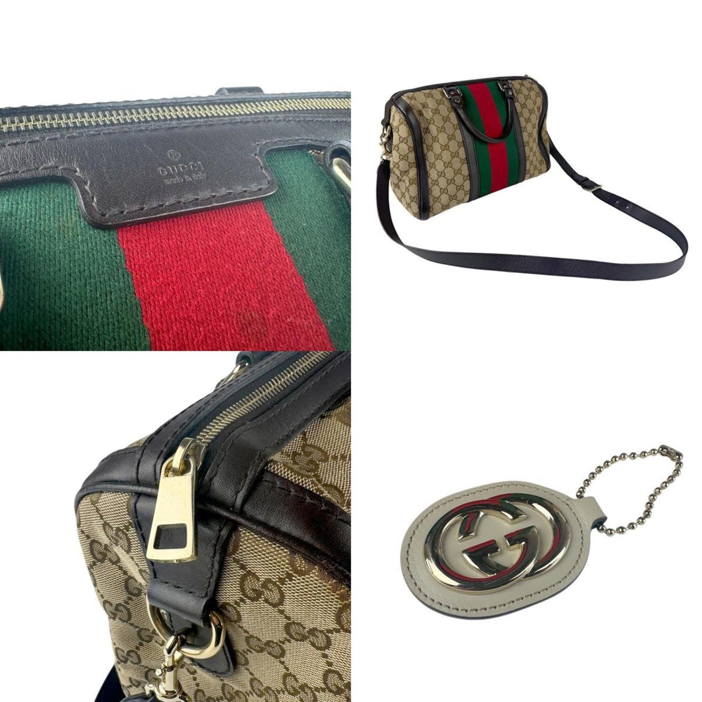 Gucci Leather Canvas Shoulder Bag