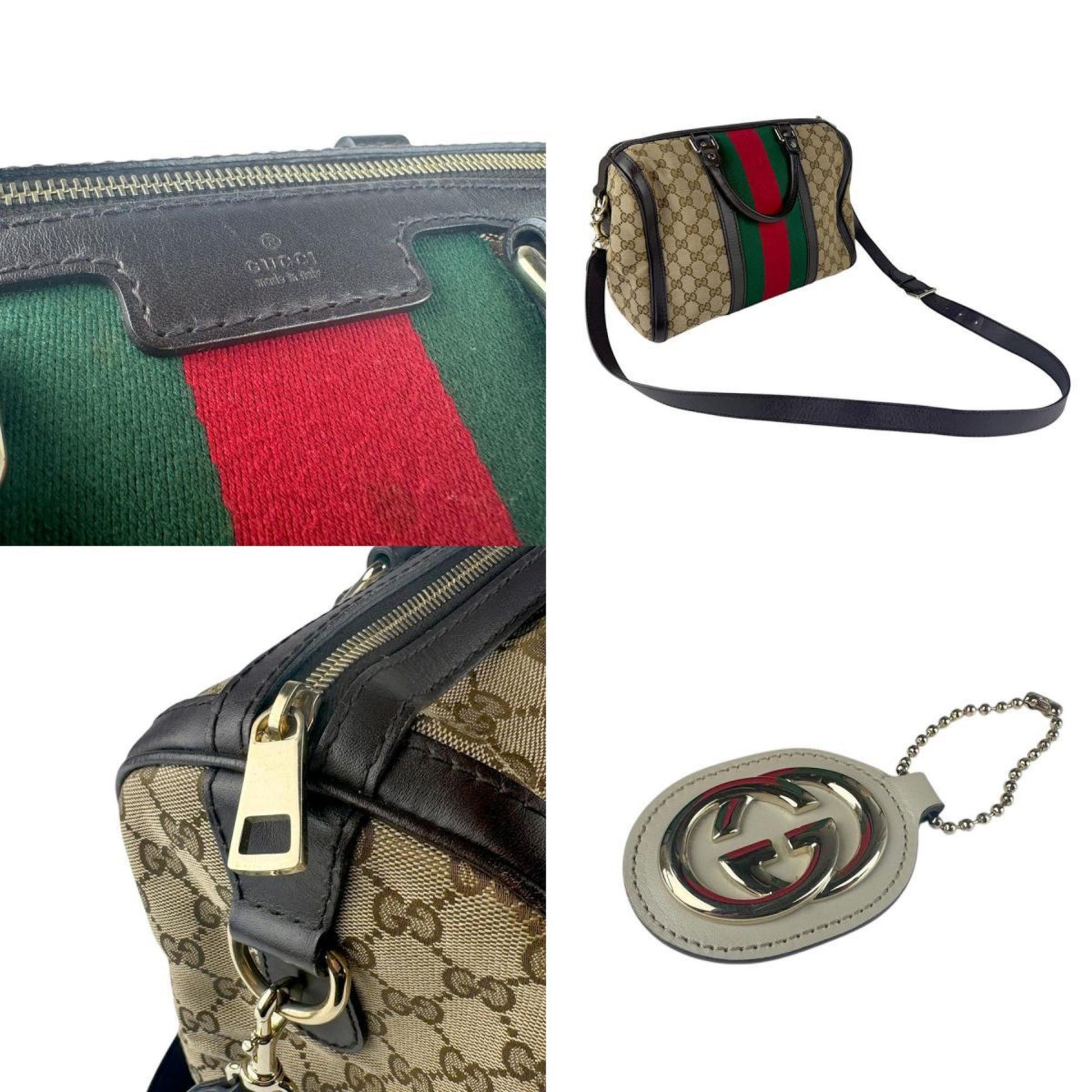 Gucci Leather Canvas Shoulder Bag