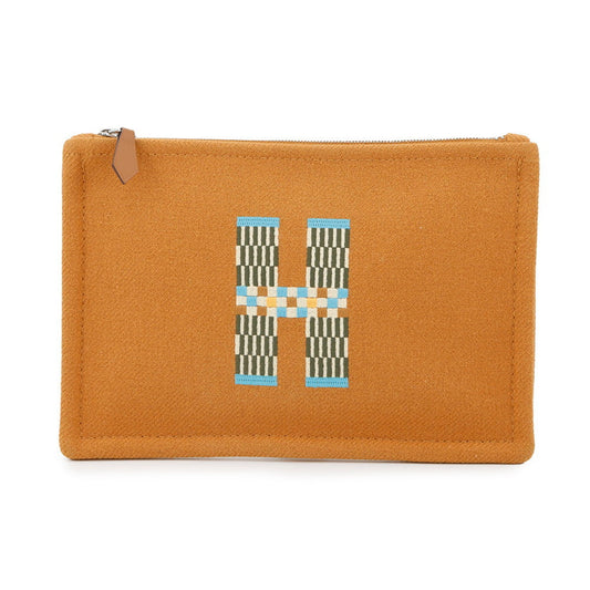 Hermes Cognac Wool 100% Pouch ( )