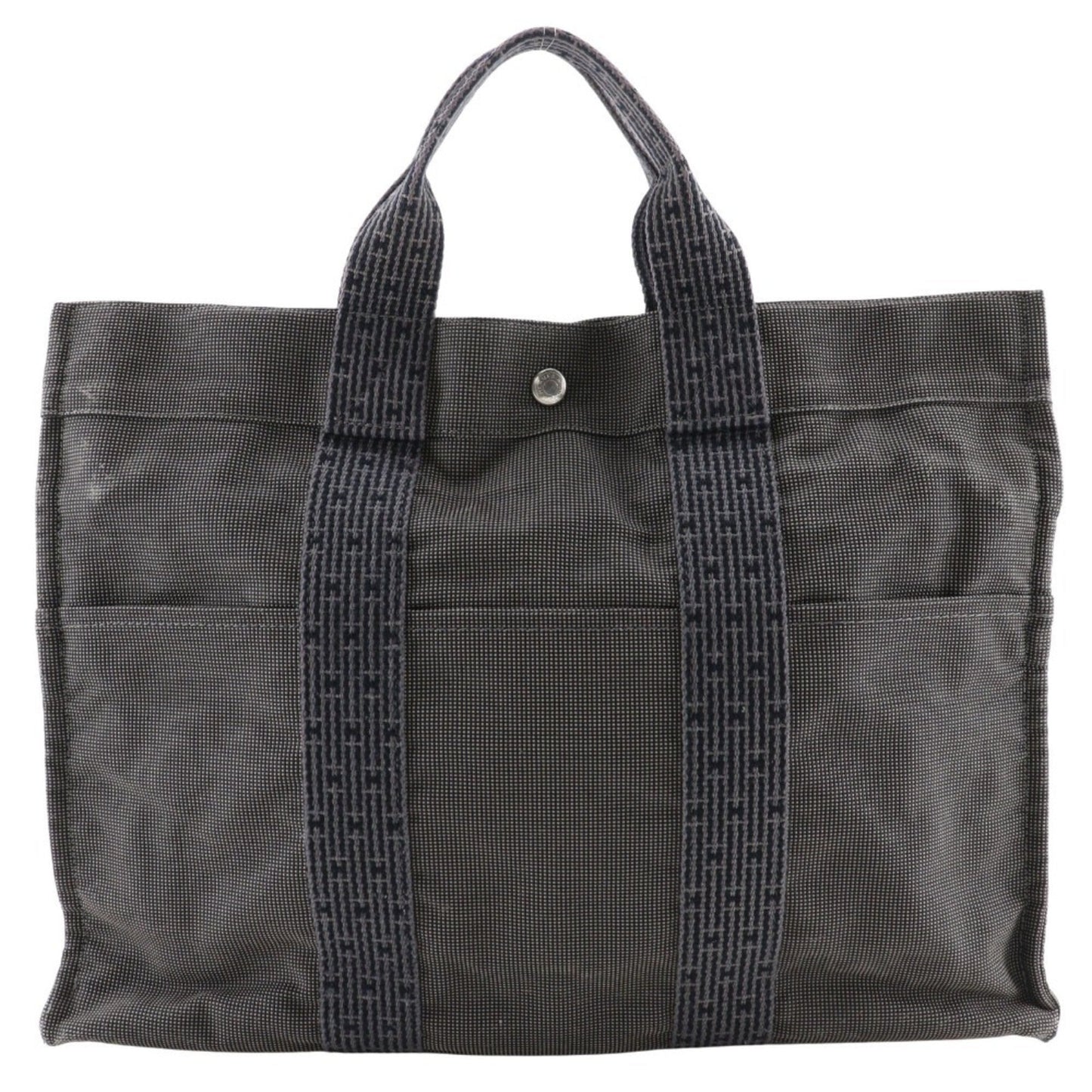 Hermes Gray Nylon Canvas Handbag ( )