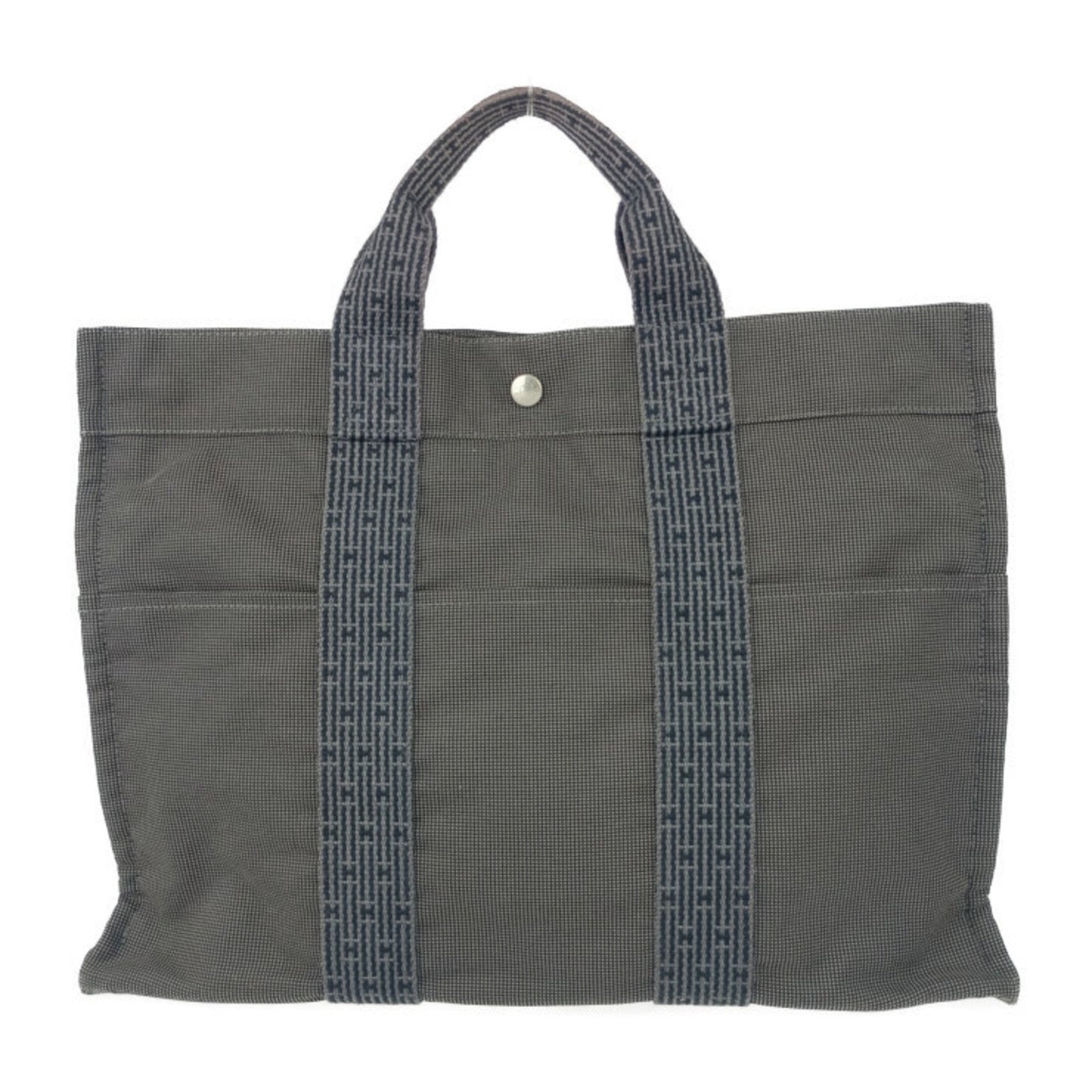 Hermes Gray Canvas Handbag Tote Bag ( )