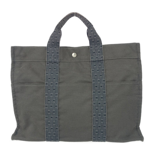 Hermes Gray Canvas Handbag Tote Bag ( )