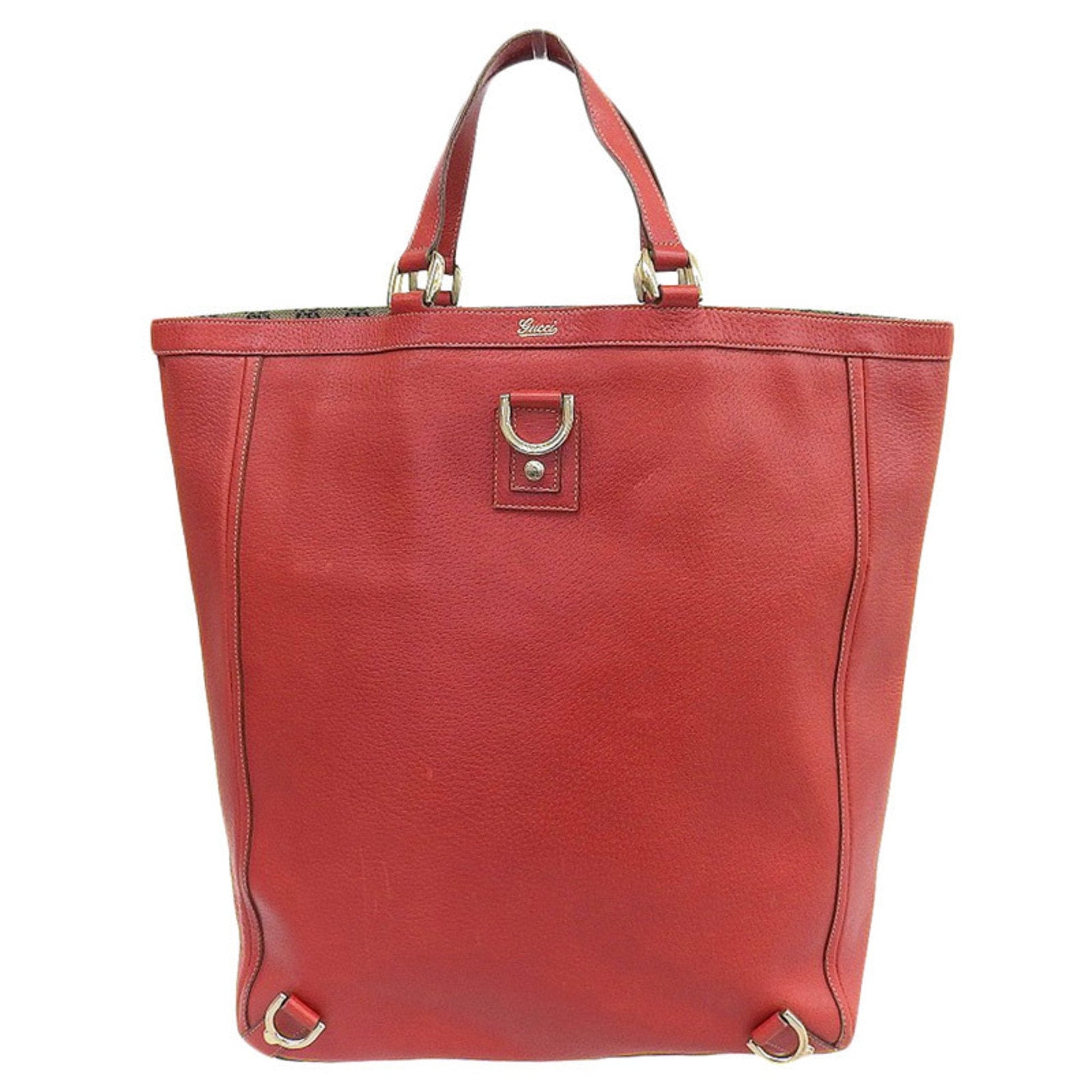Gucci Abbey Red Leather Tote