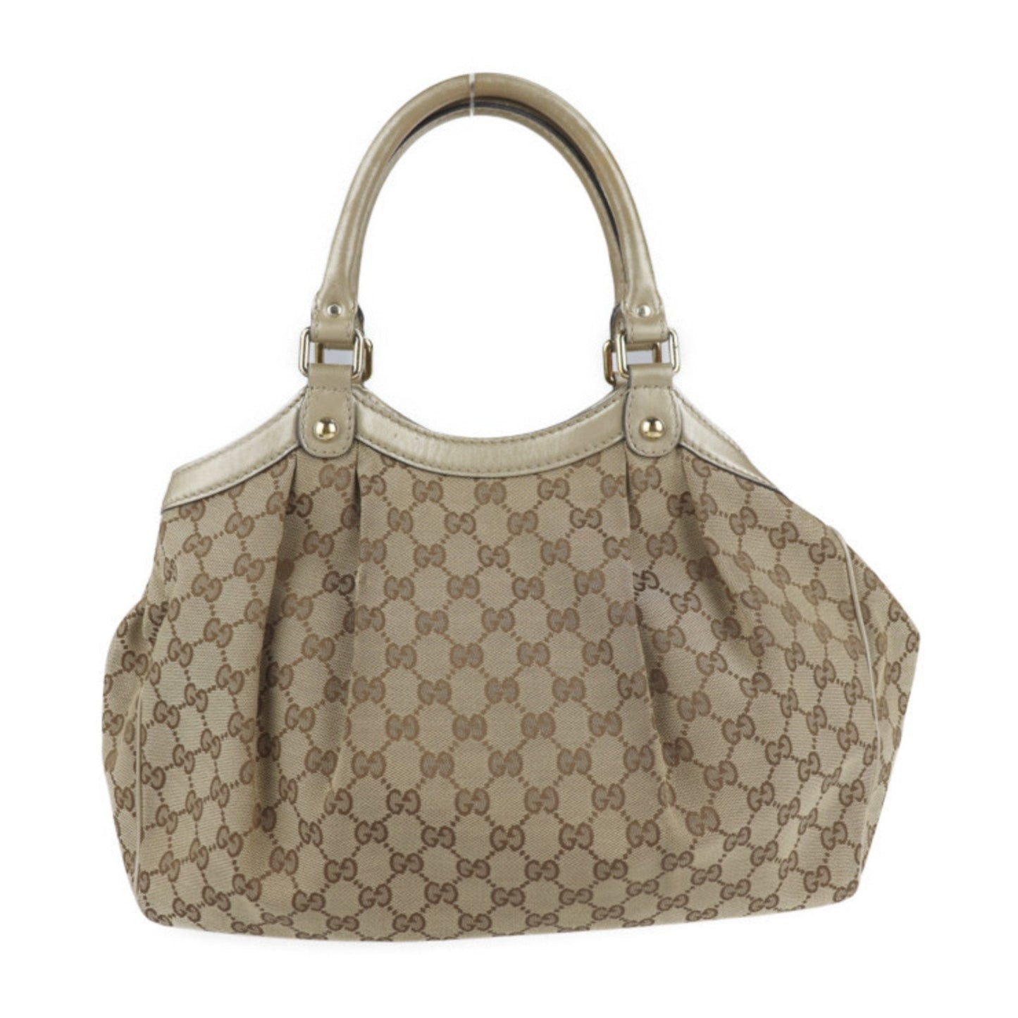 Gucci Lou Leather Canvas Tote