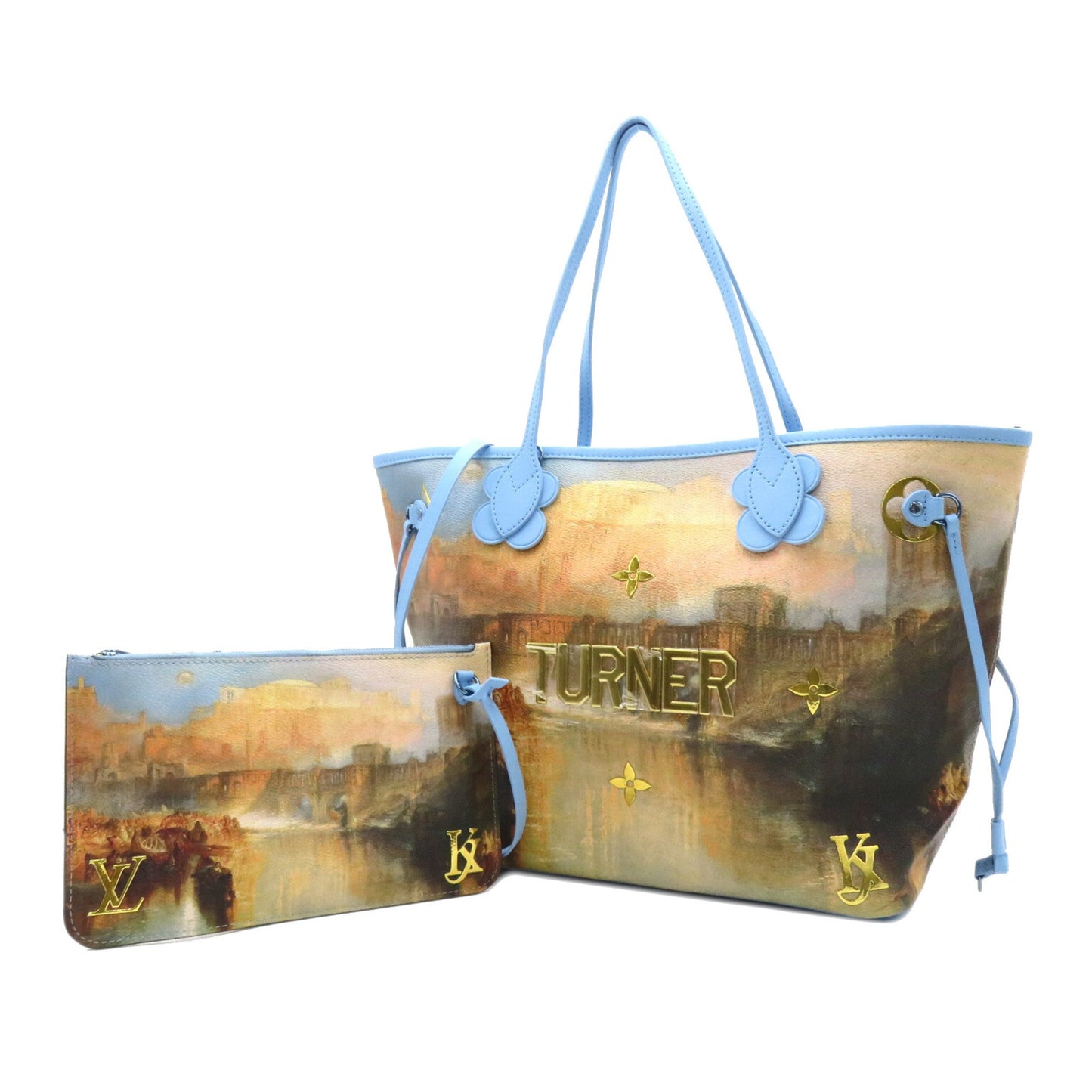 Louis Vuitton Turner Neverfull MM Blue Masters collection PVC coated canvas Tote