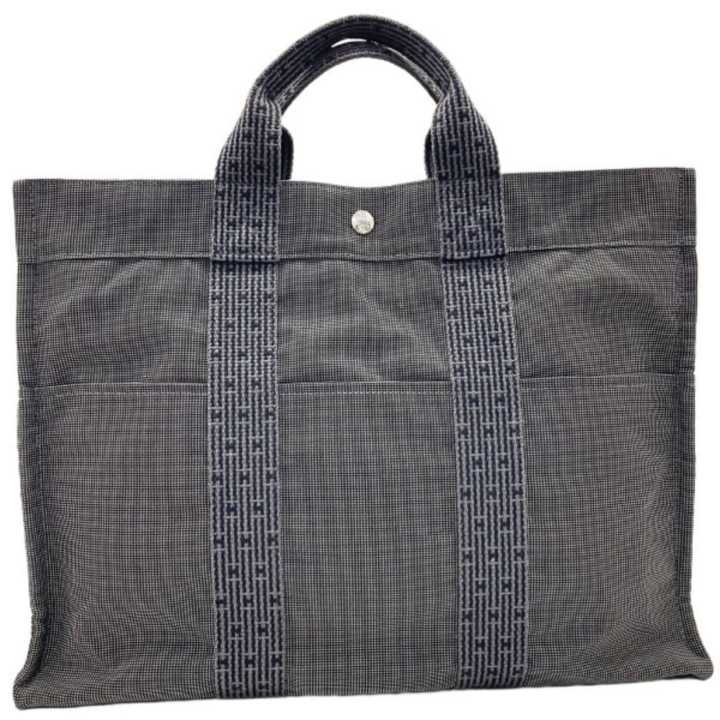 Hermes Gray Nylon Canvas Tote Bag ( )