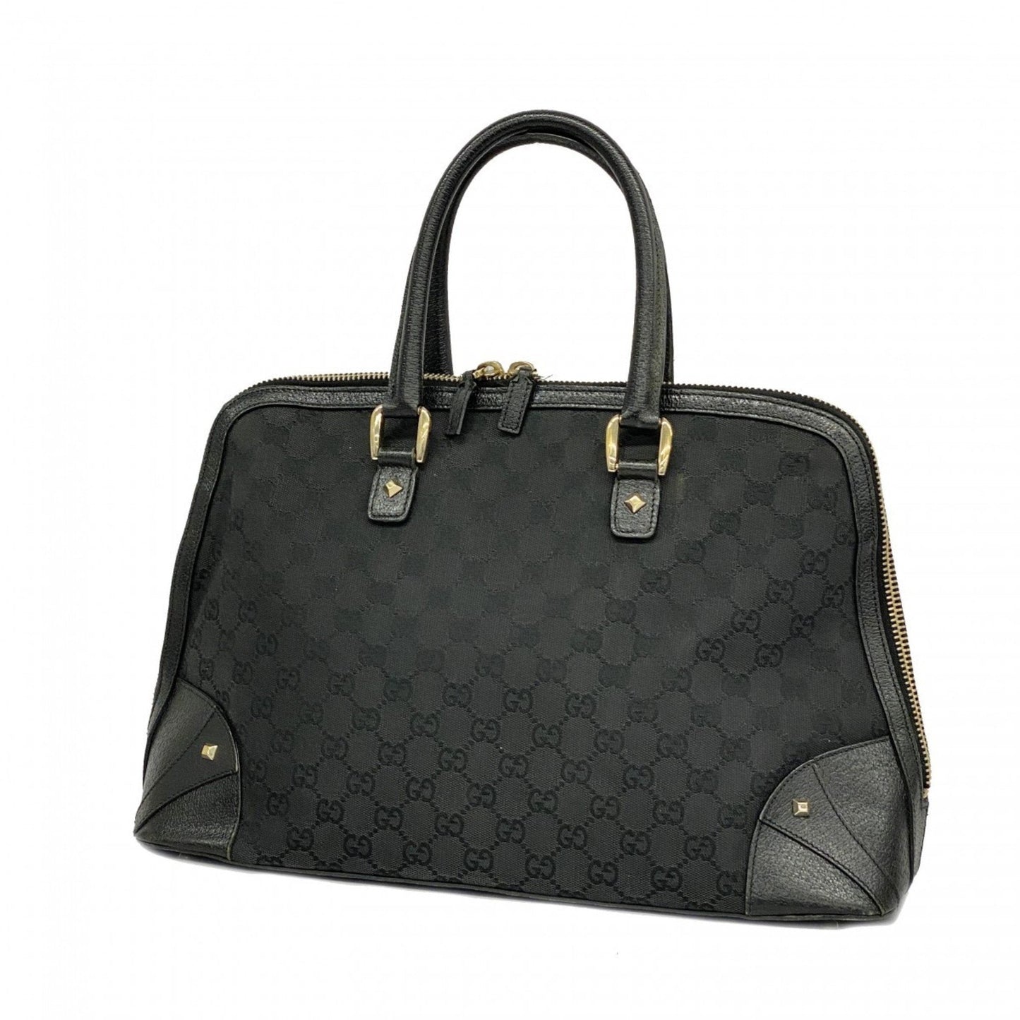 Gucci Leather Canvas Handbag