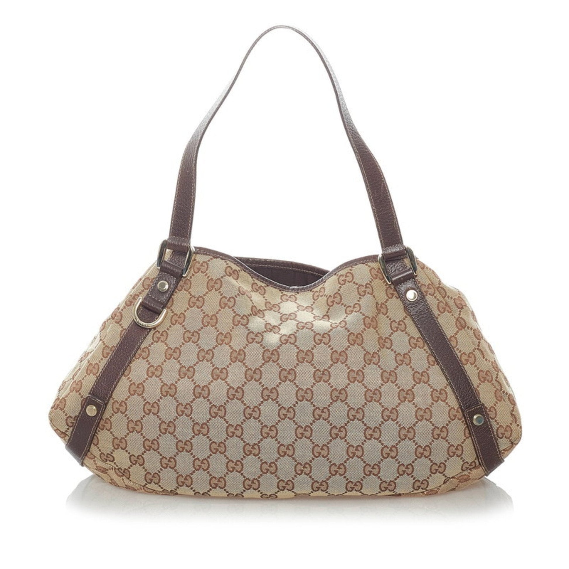 Gucci Beige Leather Canvas Handbag Style 5