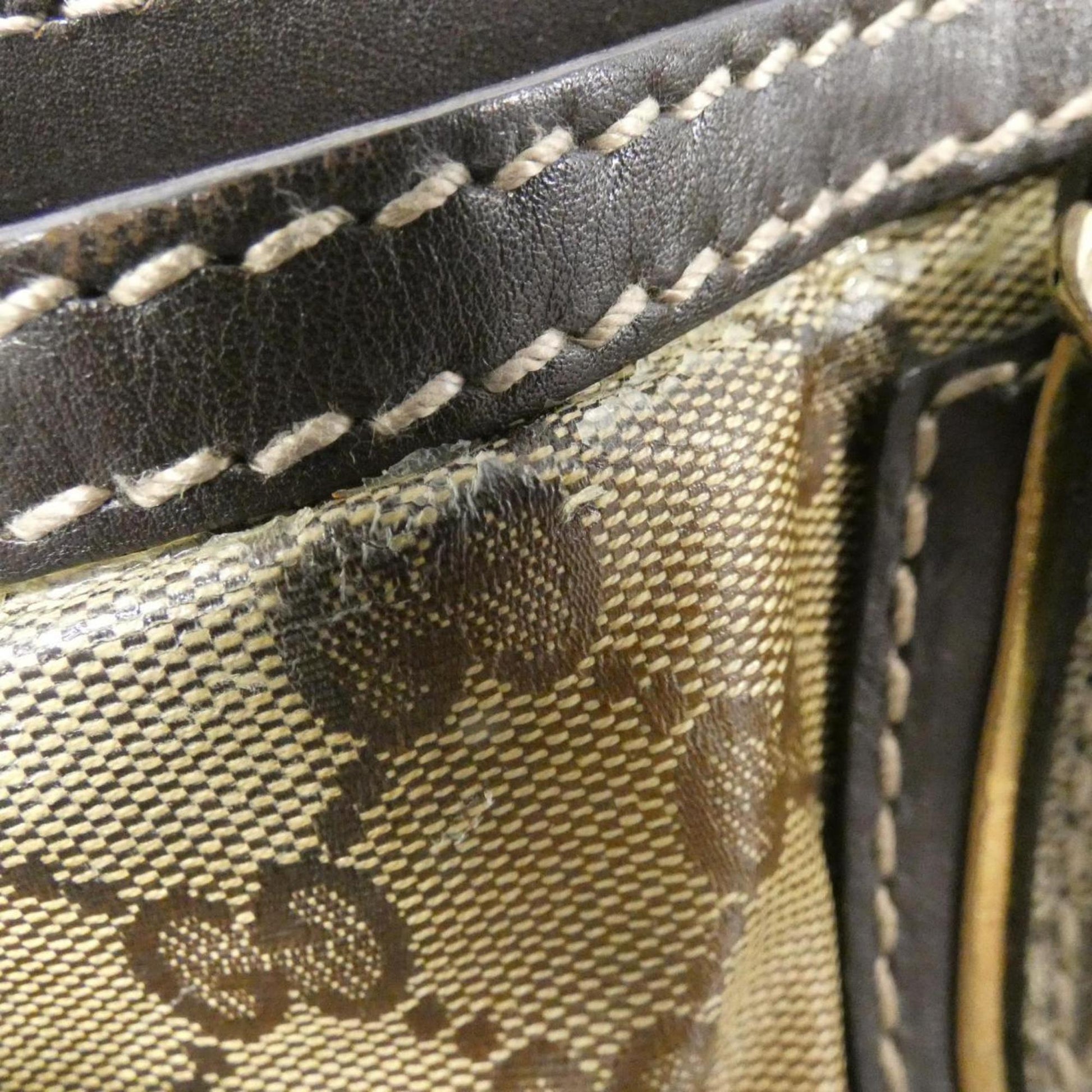 Gucci Leather Canvas Handbag