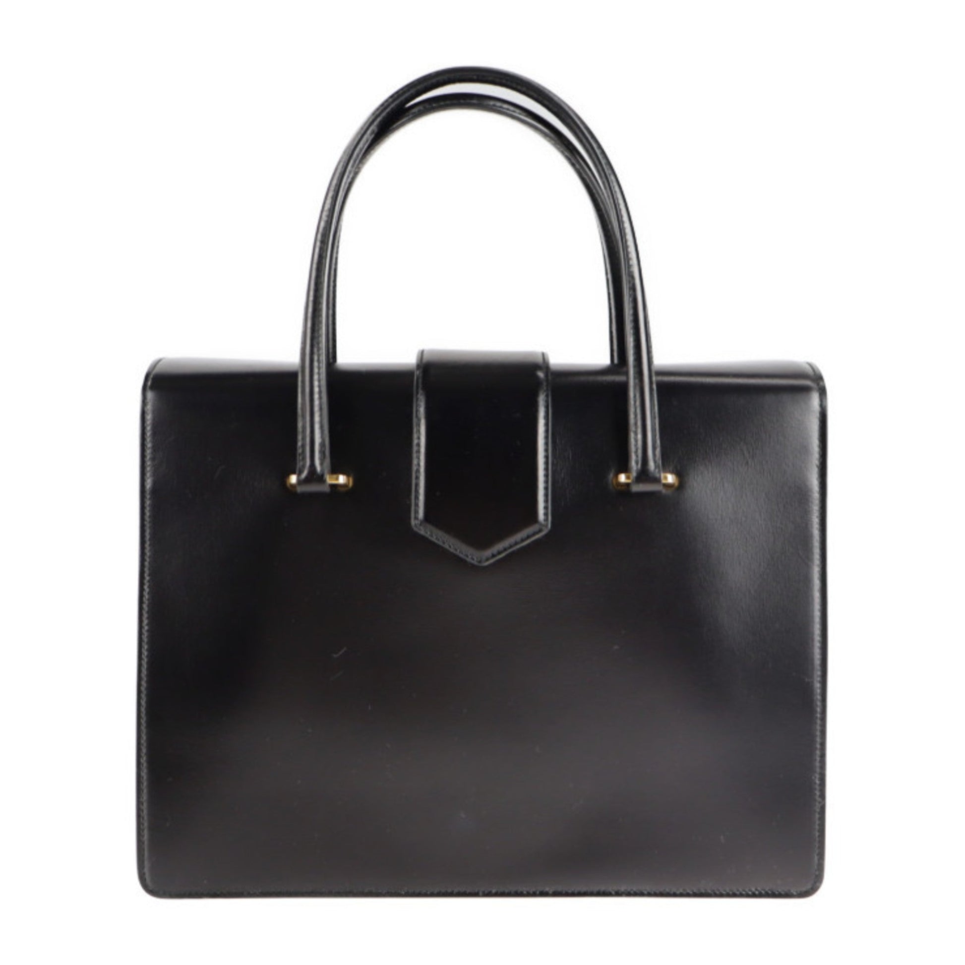 Prada turn lock handBag box calf black yellow
