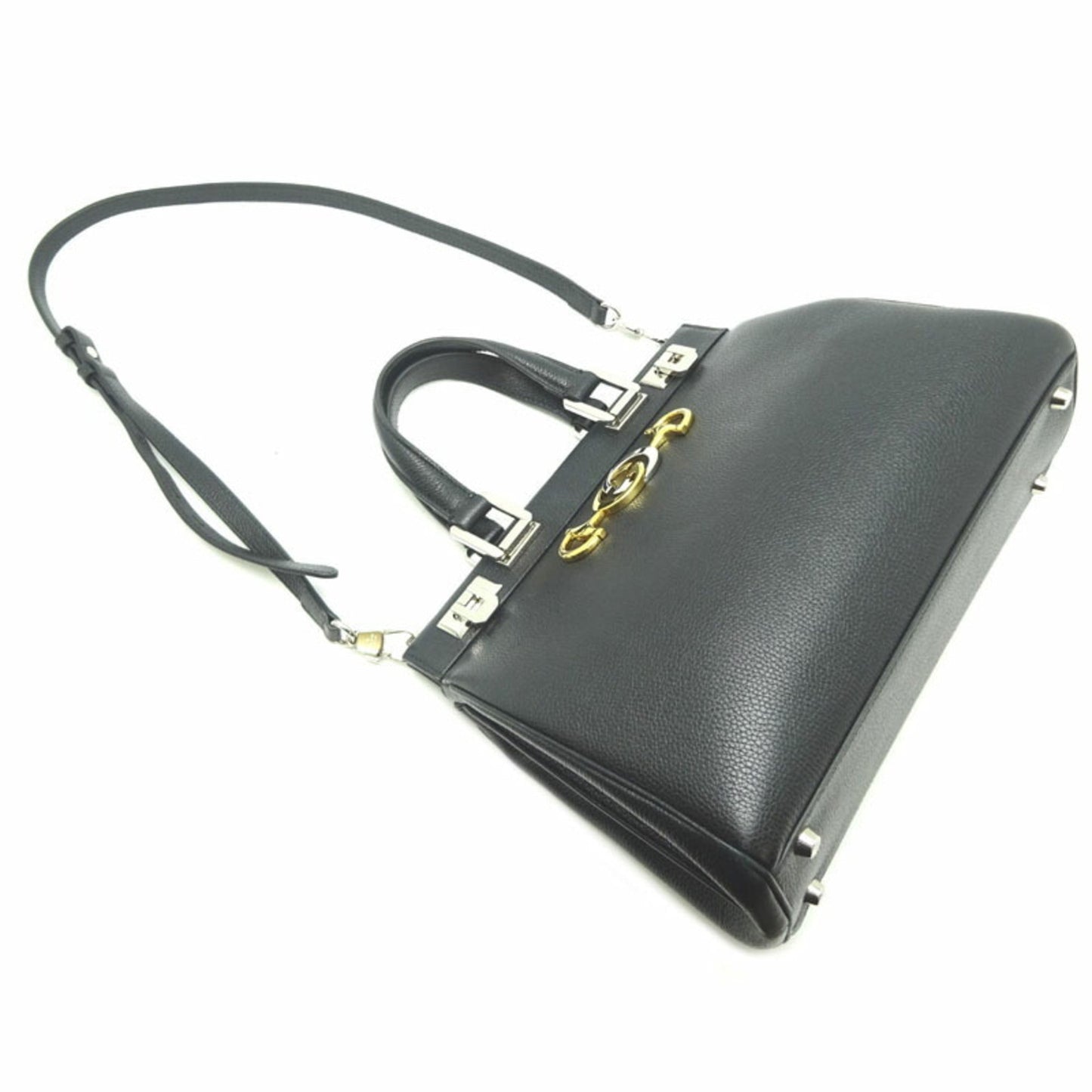 Gucci Black Leather Shoulder Bag Style 8