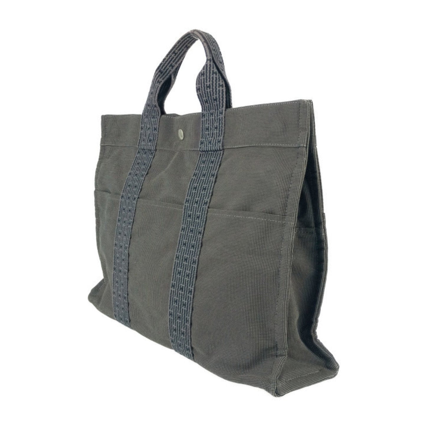 Hermes Gray Canvas Handbag Tote Bag ( )