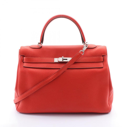 Hermes Brown Capucine Togo Leather Leather Handbag ( )