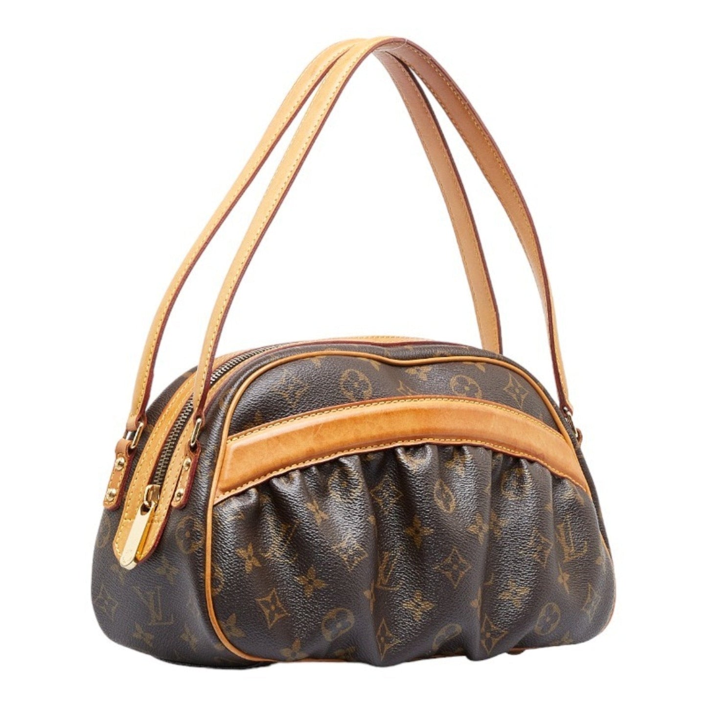 LOUIS VUITTON Monogram Clara Handbag Brown PVC Leather Ladies