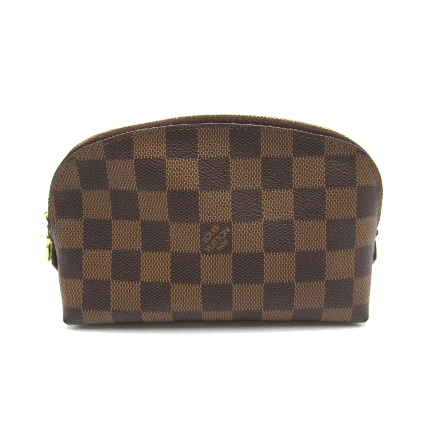 LOUIS VUITTON Pochette Cosmetic PM Brown Ebene Damier PVC coated canvas Clutch