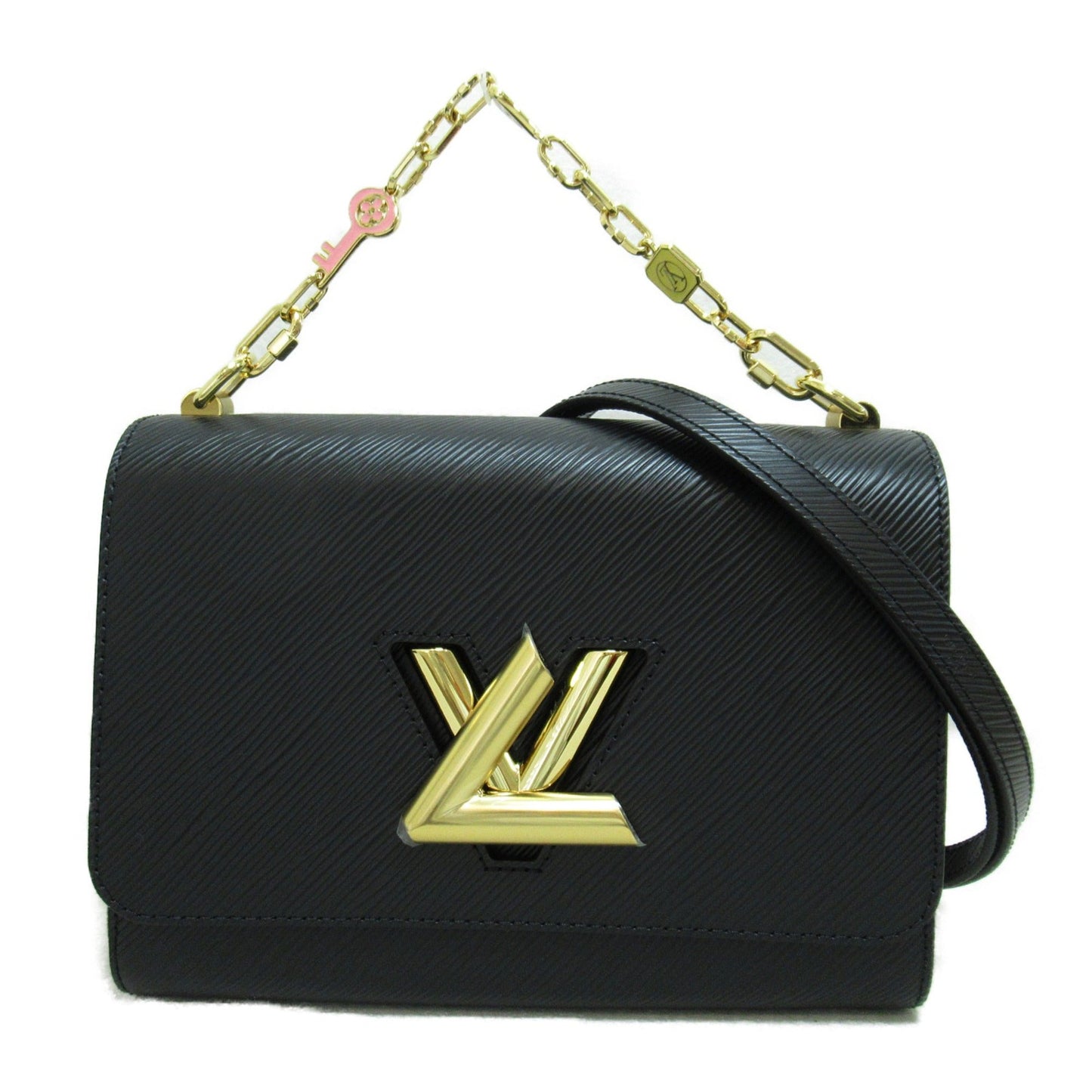 LOUIS VUITTON Twisted MM Shoulder Bag Black Black Epi leather