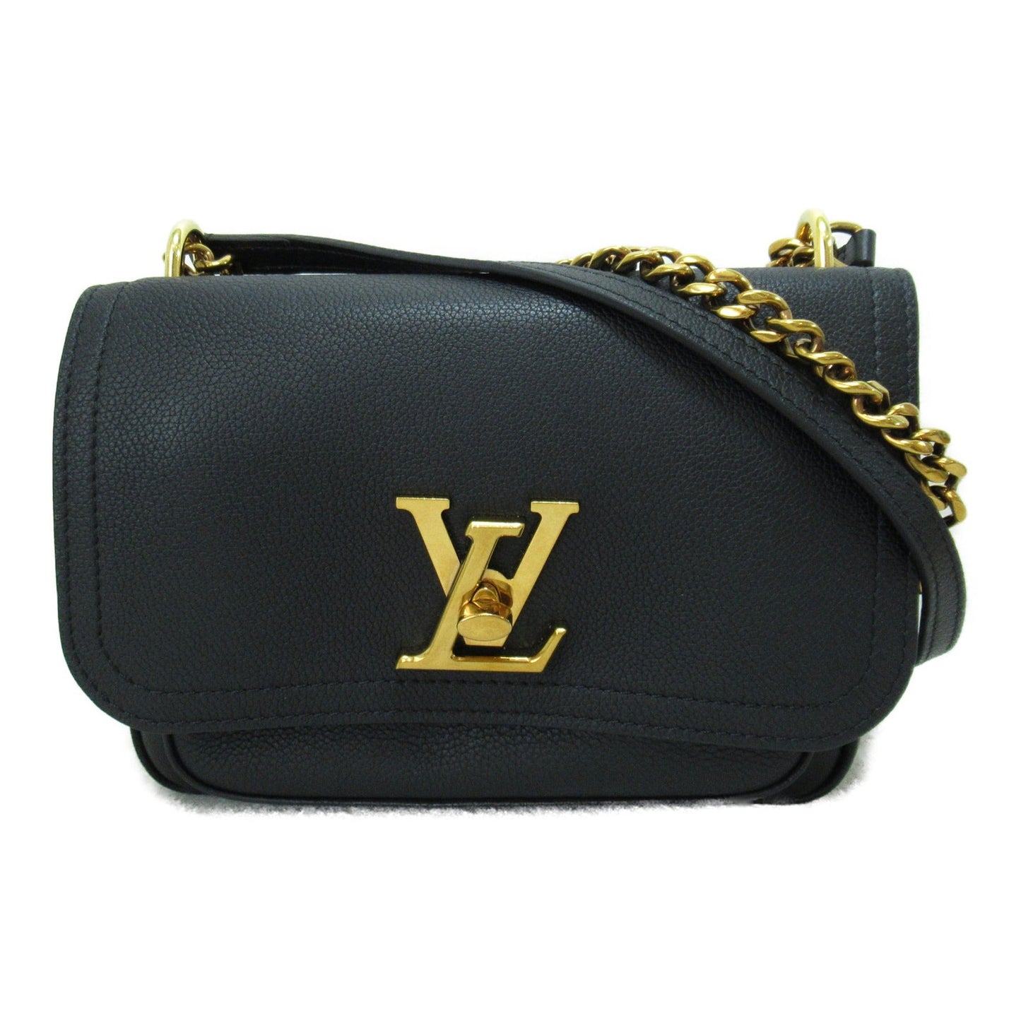 LOUIS VUITTON Rock Me Chain Shoulder Bag Black Black Calfskin Calfskin [cowhide]