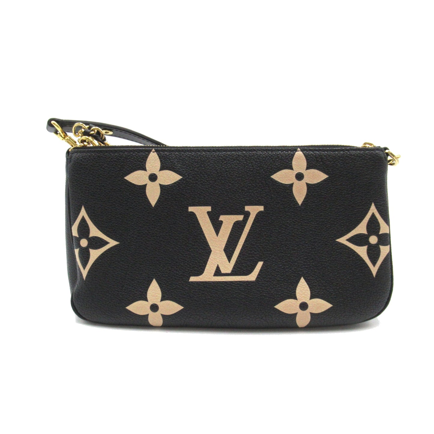 LOUIS VUITTON Multi Pochette Accessoires Black Monogram empreinte leather Clutch