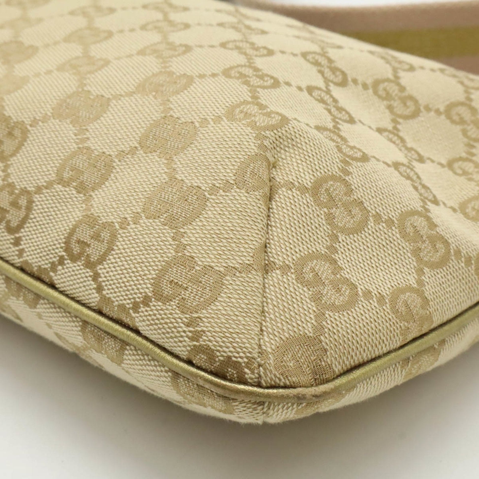 Gucci Pochette Leather Canvas Shoulder Bag