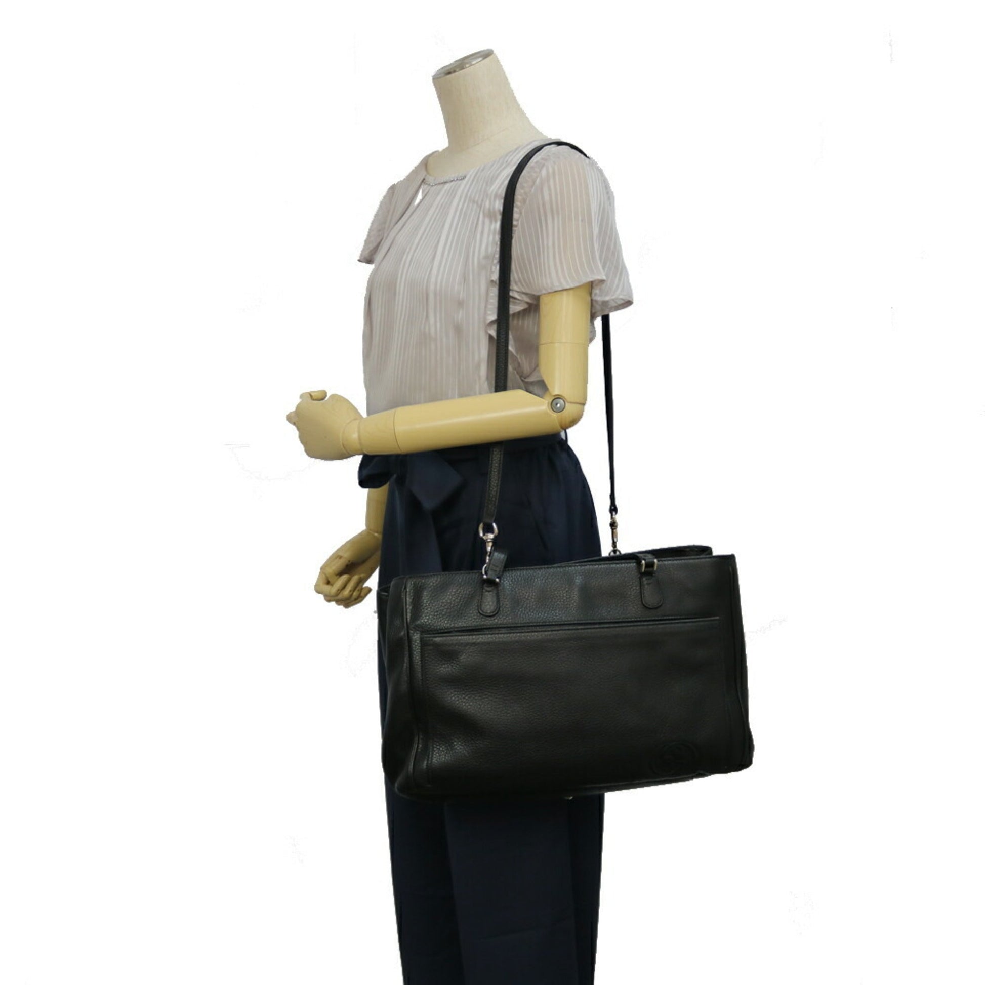 Gucci Black Leather Shoulder Bag Style 5