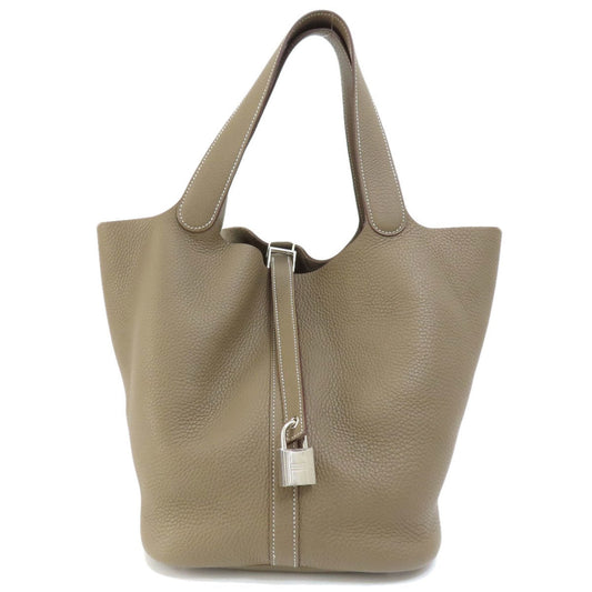 Hermes Etoupe Gray Taurillon Clemence Leather Handbag ( )