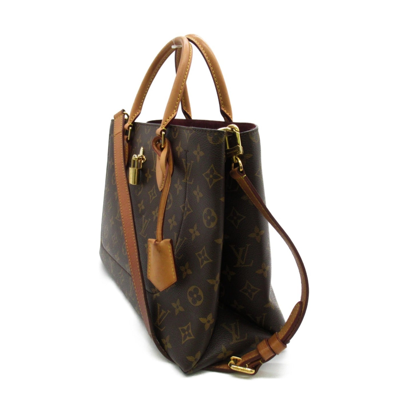 LOUIS VUITTON Flower tote Tote Bag Brown PVC coated canvas